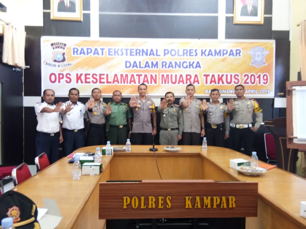 Kapolres Kampar Pimpin Rapat Eksternal Operasi Keselamatan Muara Takus 2019