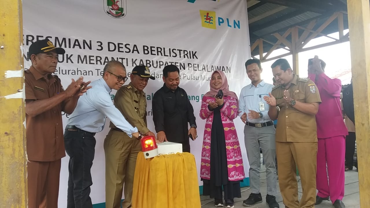 Bupati Pelalawan Resmikan Penggunaan Listrik 24 Jam Di 3 Desa Di Kecamatan Teluk Meranti