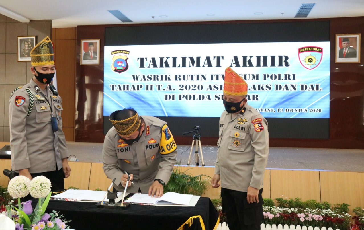 Taklimat Akhir Wasrik Rutin Itwasum Polri TA 2020, Ini Kata Kapolda Sumbar