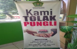 Benner Laporan Saber Pungli. Foto Diambil dari Kantor Kemenag Kota Palembang. Foto. Syf