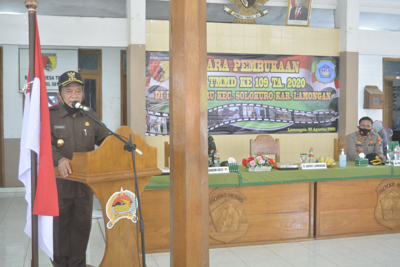 Bupati Lamongan, Resmikan Pra TMMD Ke 109 Kodim Lamongan