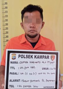 Polsek Kampar Ringkus Seorang Pengedar Shabu di Desa Penyasawan Polsek Kampar Ringkus Seorang Pengedar Shabu di Desa Penyasawan