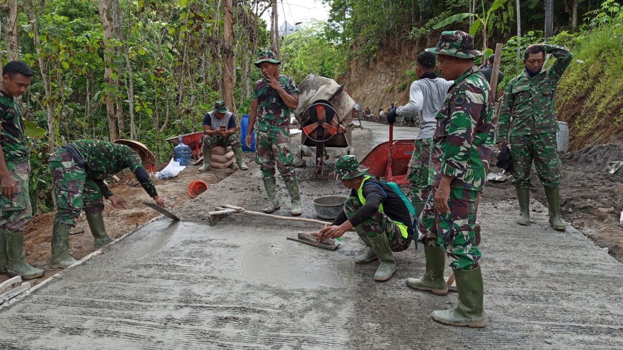Satgas TMMD Utamakan Kualitas Hasil Pembangunan Jalan Rabat Beton