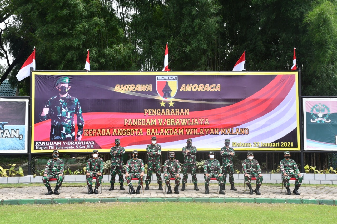Danrem 083/Bdj Dampingi Pangdam V/Brw Kunjungan Kerja di Satuan Balakdam V/Brw Malang Raya