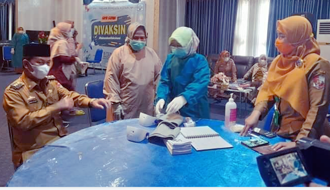 Pejabat Lampung Utara Di Vaksin Covid.19 Di RSUD. H.M. Ryacudu Kotabumi