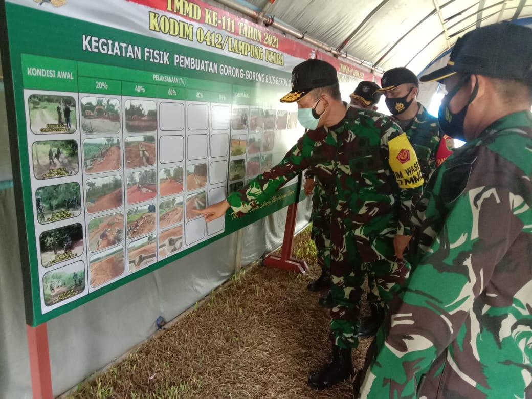Irum Itjenad- Brigjend TNI Darmono Susastro, S.I.P. – Cek Fisik Pelaksanaan SATGAS TMMD ke 111 Kodim 0412/LU.