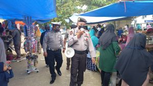 Cegah Covid-19, Polsek Pangkalan Kuras Operasi Yustisi di Pasar