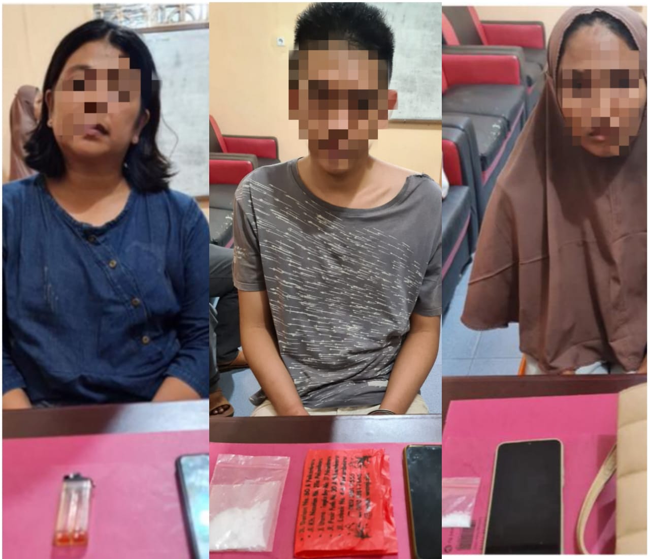 Polsek Siak Hulu Tangkap 3 Pelaku Narkoba, Mulai dari Kurir, Pengedar dan Bandar Shabu