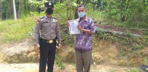 Bhabinkamtibmas Desa Palas Sosialisasi Maklumat Kapolda Tentang Karhutla