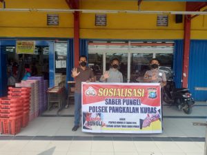 Polsek Pangkalan Kuras Kembali Sosialisasi Saber Pungli ke Pengunjung Ritel
