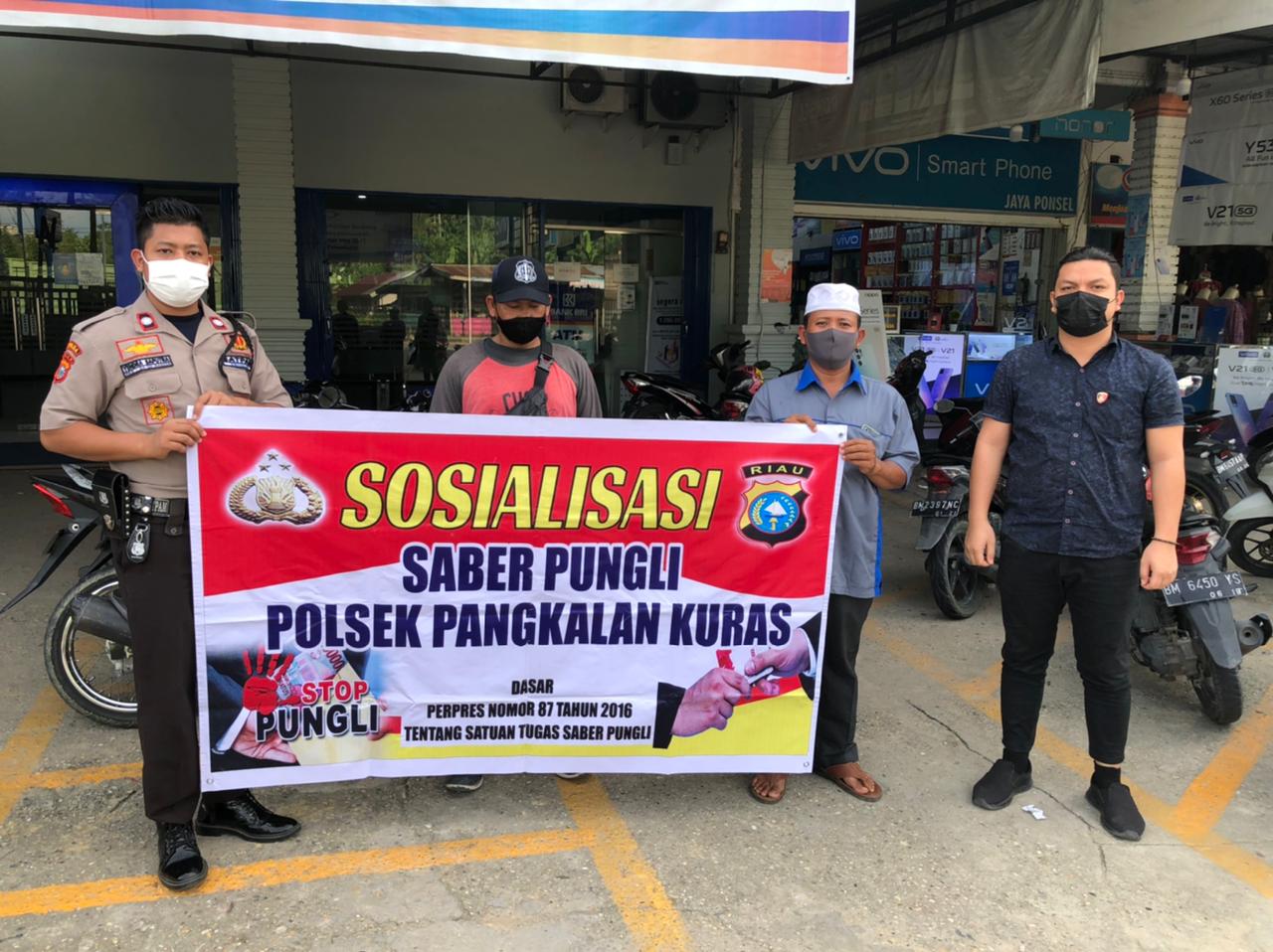 Polsek Pangkalan Kuras Kembali Sosialisasi Saber Pungli ke Petugas Keamanan Bank