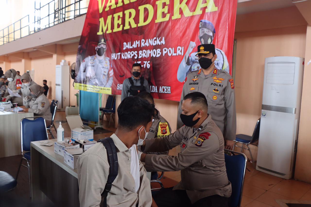 Kapolda Aceh, Gelar 332 Titik Ada Sebanyak 20.350 Orang Berhasil Di Vaksin Hari Ini