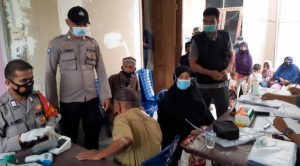 Kasat Binmas Polres Aceh Tamiang Himbau Masyarakat Tentang Vaksinasi Grai Presisi DiKecamatan Seruway
