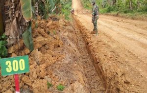 Program Pembuatan Drainase jalan TMMD ke 112 juga telah mulai di kerjakan
