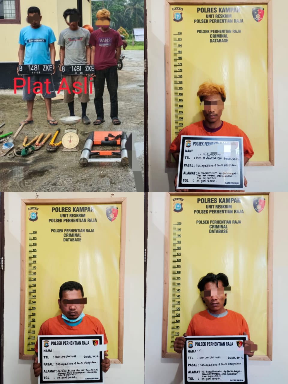 Bermodus Jadi Petugas PLN, 3 pelaku Pencuri Besi diamankan Warga