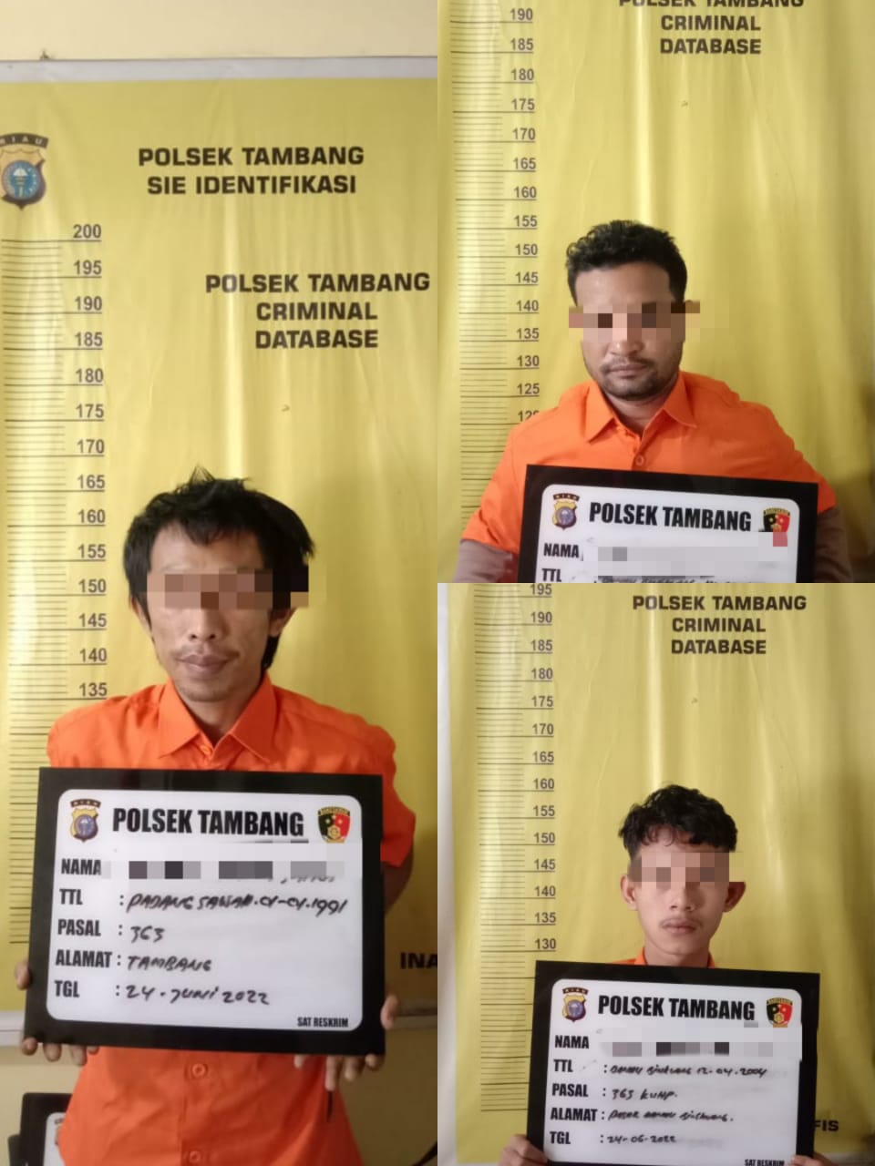 3 Pelaku Gasak Warung Sedang Kosong, Polsek Tambang Langsung Ringkus ke-3 Pelaku