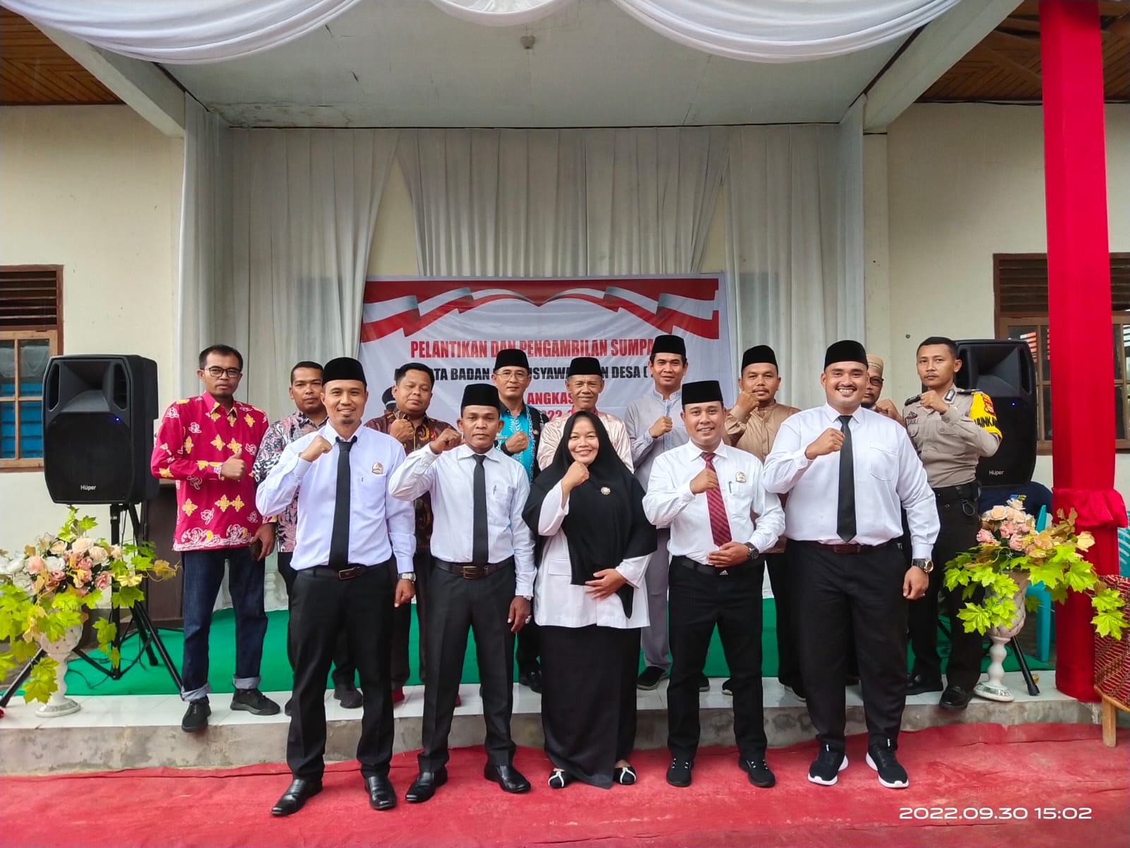 Berjalan Lancar, Bhabinkamtipmas Hadiri Pelantikan BPD Angkasa