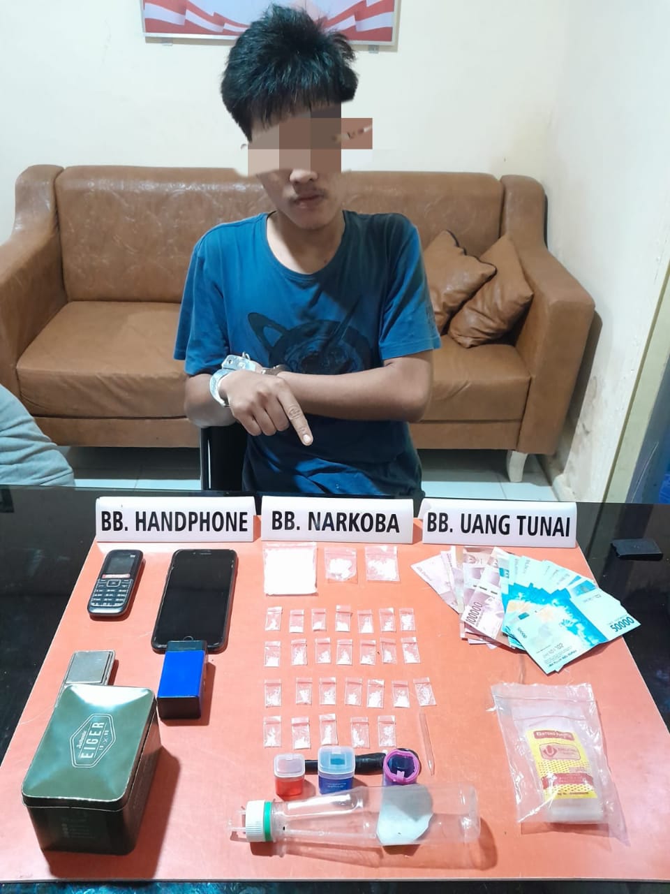 Rumah Pelaku Narkoba di Geledah, 29 Paket Narkoba di Temukan Satreskoba Polres Kampar