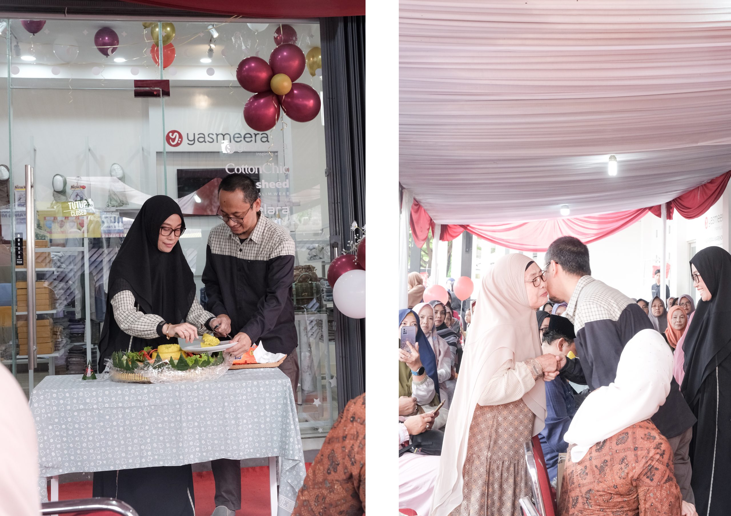 Pemotongan tumpeng oleh Ibu Yayu Yulita dan Bapak Dicky Permana